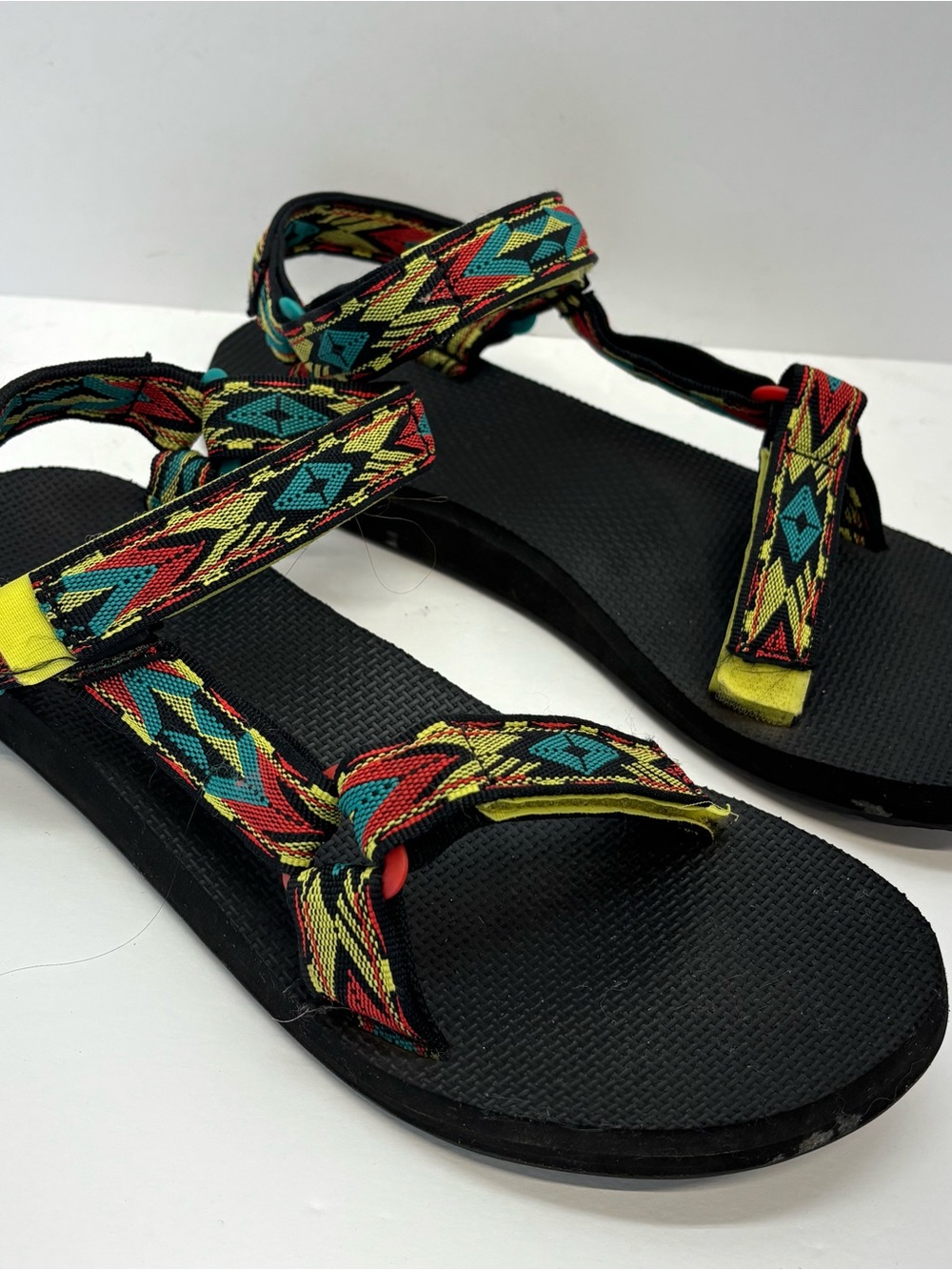 Teva Original Universal Women’s Sandals Diamond Aurora Print Sz 10 Boho Colorful - Picture 3 of 7
